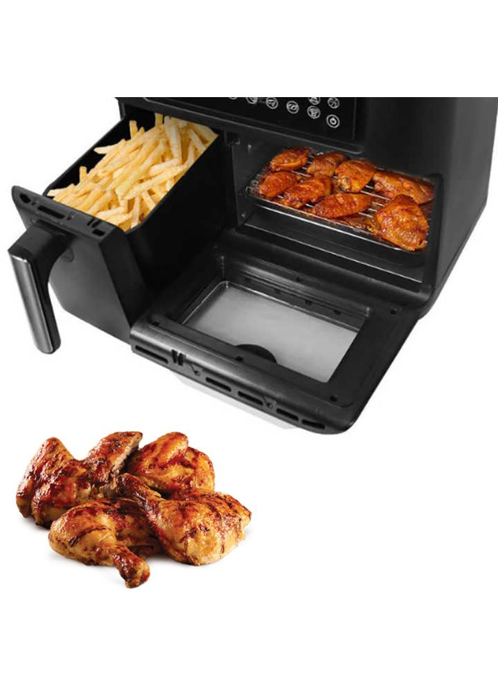 Аэрофритюрница двухкамерная 2400 Вт, 4+8,5 л, SK-10060 / Мультипечь аэрогриль/Фритюрница без растительного масла Sokany (367058257)