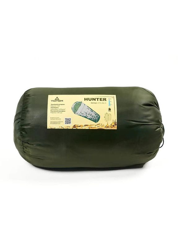 Спальный мешок Hunter правый Olive 220/60-55 см (UTTS-004-R) Totem (335405769)