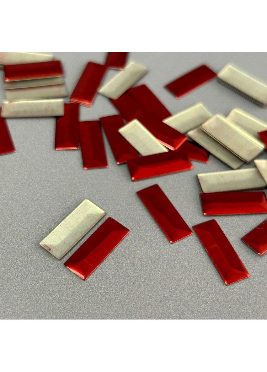 10г - металлостразы термоклеевые, прямоугольник 6х16 мм - красный Plus-plus (352745140)