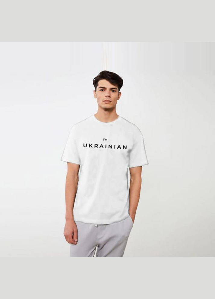 Футболка с принтом Im Ukrainian унисекс белая (TSUWXL-141984) Emily (313652828)
