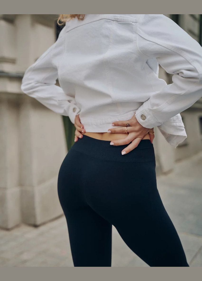 Черные демисезонные бесшовные женские леггинсы Gabriella