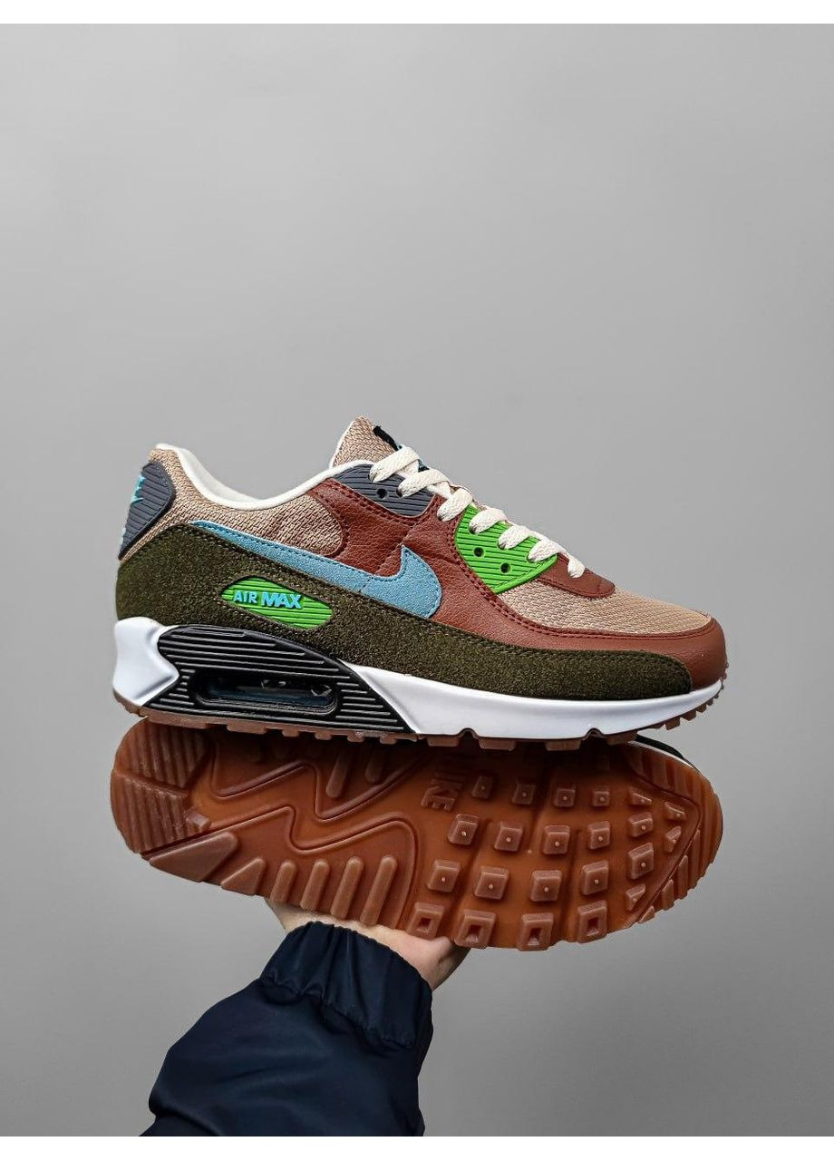Белые демисезонные кроссовки мужские nike air max 90 hemp найк аир макс 90 No Brand