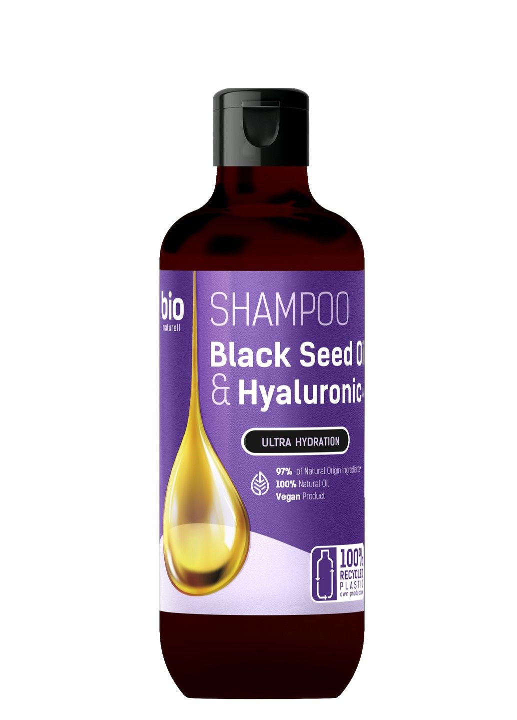 Шампунь для всіх типів волосся Black Seed Oil & Hyaluronic Acid 355 мл Bio Naturell (283017544)