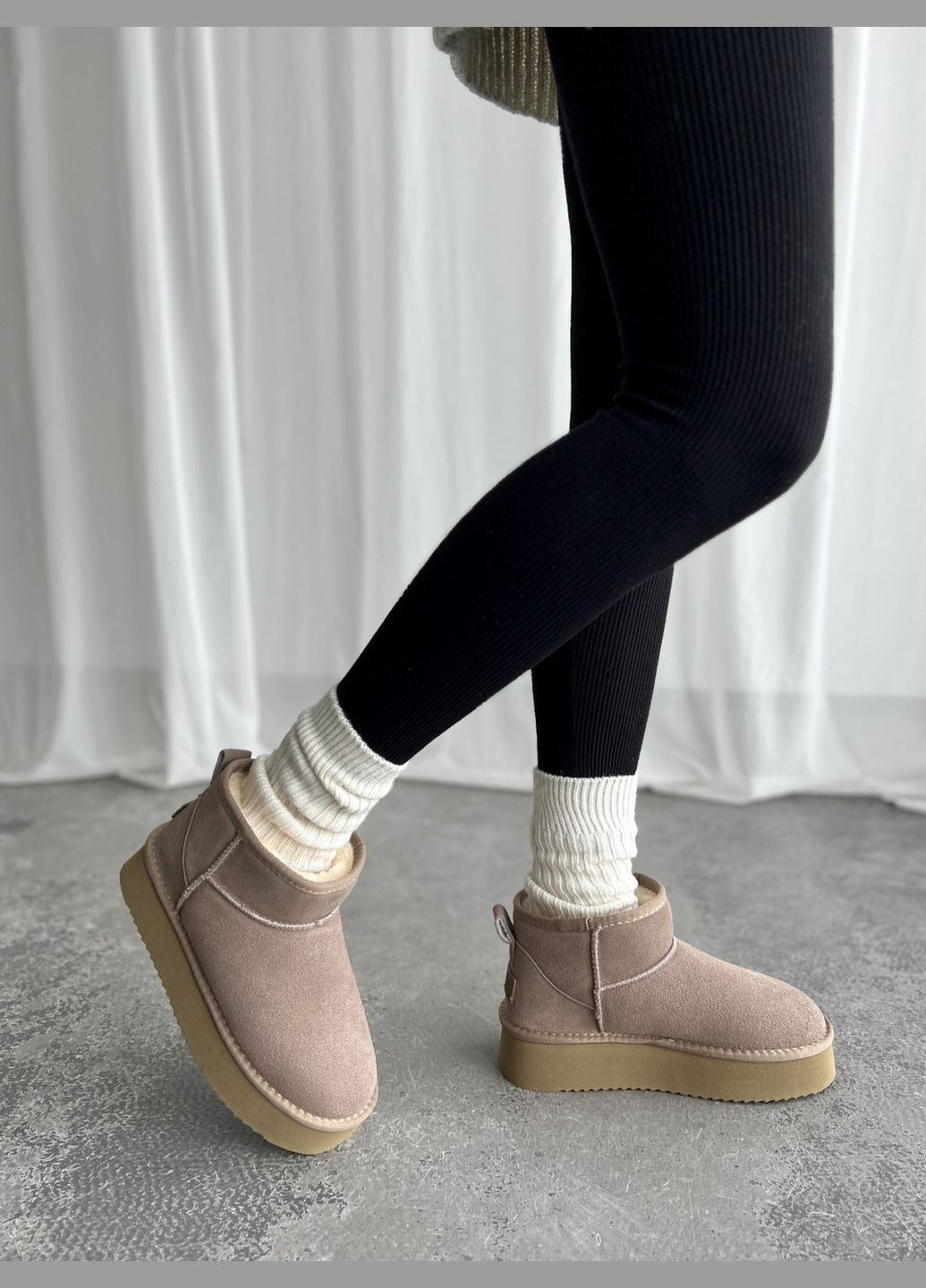 Угги на платформе натур. замша, угги платформа, угги ITTS (314692478)