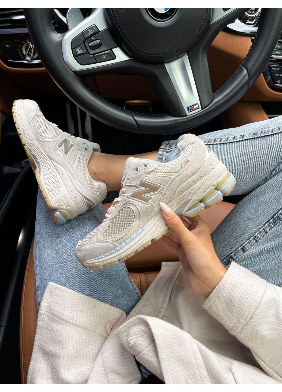 КРОССОВКИ ЖЕНСКИЕ NEW BALANCE 2002R BEIGE V3 НЬЮ БЕЛАНС 2002R No Brand бежевые демисезоны (367171583)