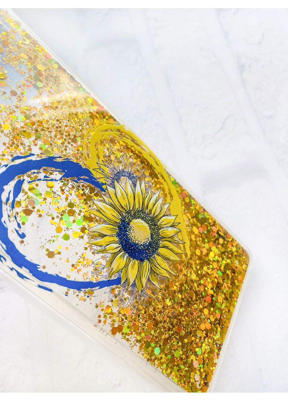 Чохол з плаваючими блискітками на Xiaomi Redmi 9C / 10A Золотий Серце і сонях (принт 260) CASE CONTROL (360703864)