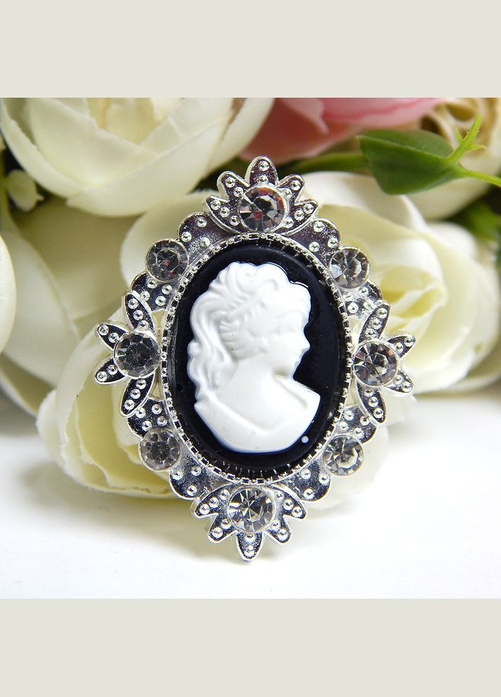 Клейовий декор Камея, стразова оправа, 30х25 мм, срібло No Brand (341731113)