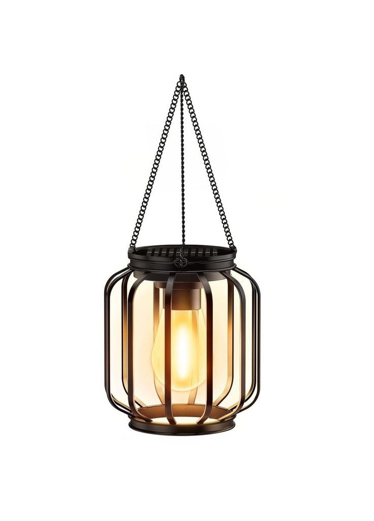 Металевий садовий ліхтар підвісний Сутінки на сонячній батареї, теплий білий Po Fanu (363192881)