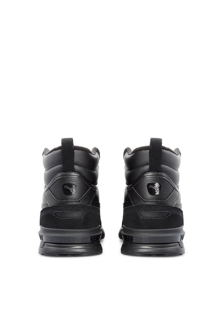 Черные осенние мужские ботинки 383204-01 черный искусство. кожа Puma