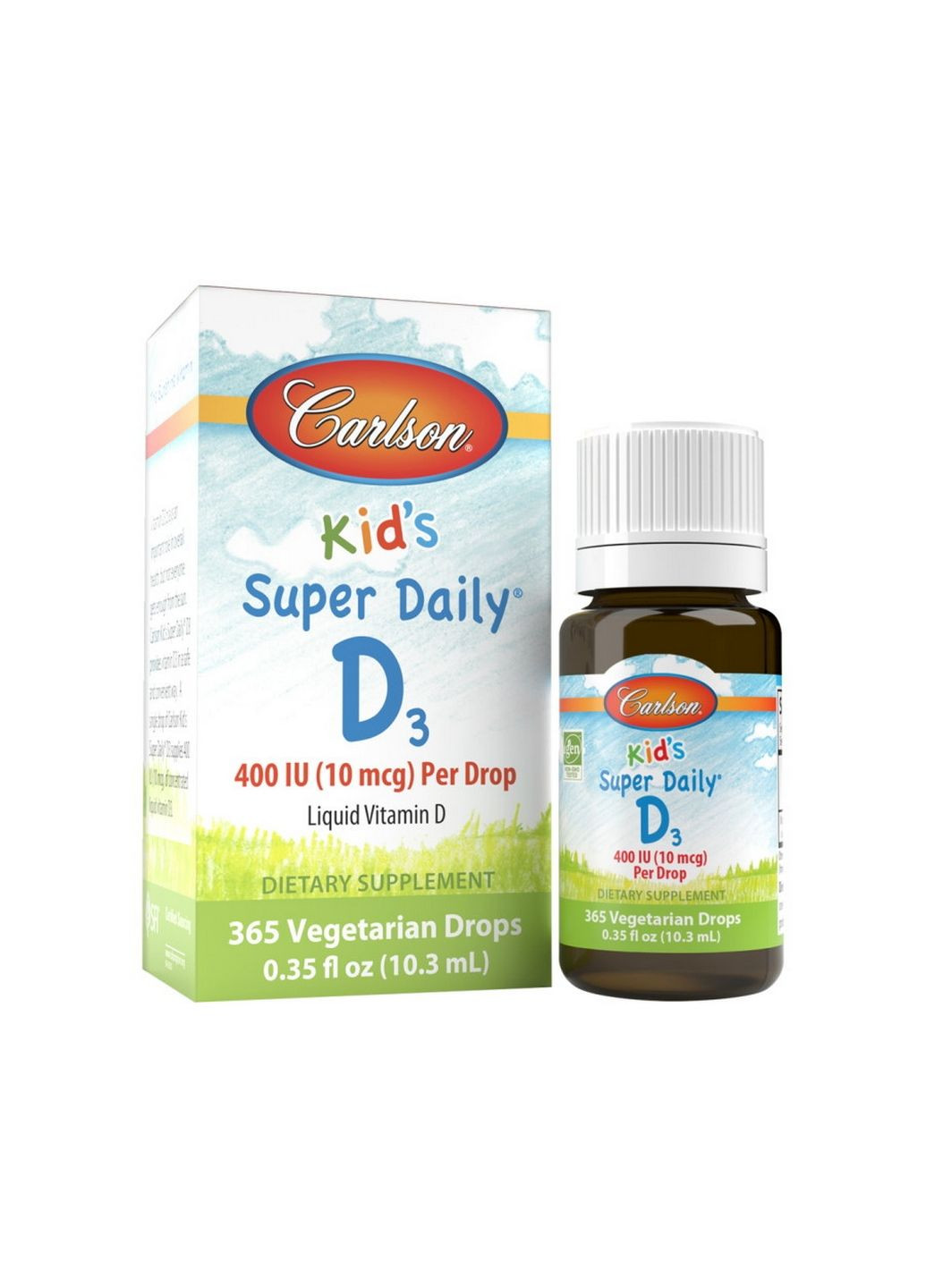 Витамины и минералы Kid's Super Daily D3, 10.3 мл Carlson Labs (293479269)