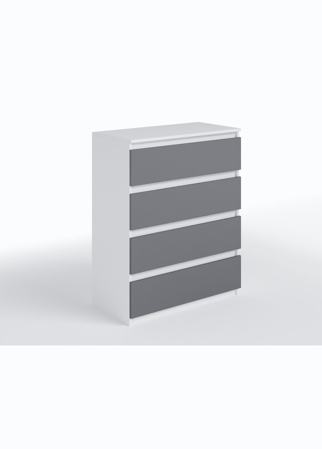 Комод с 4 ящиками и скрытыми ручками Т-215 Белый/Антрацит MORELI (335423510)