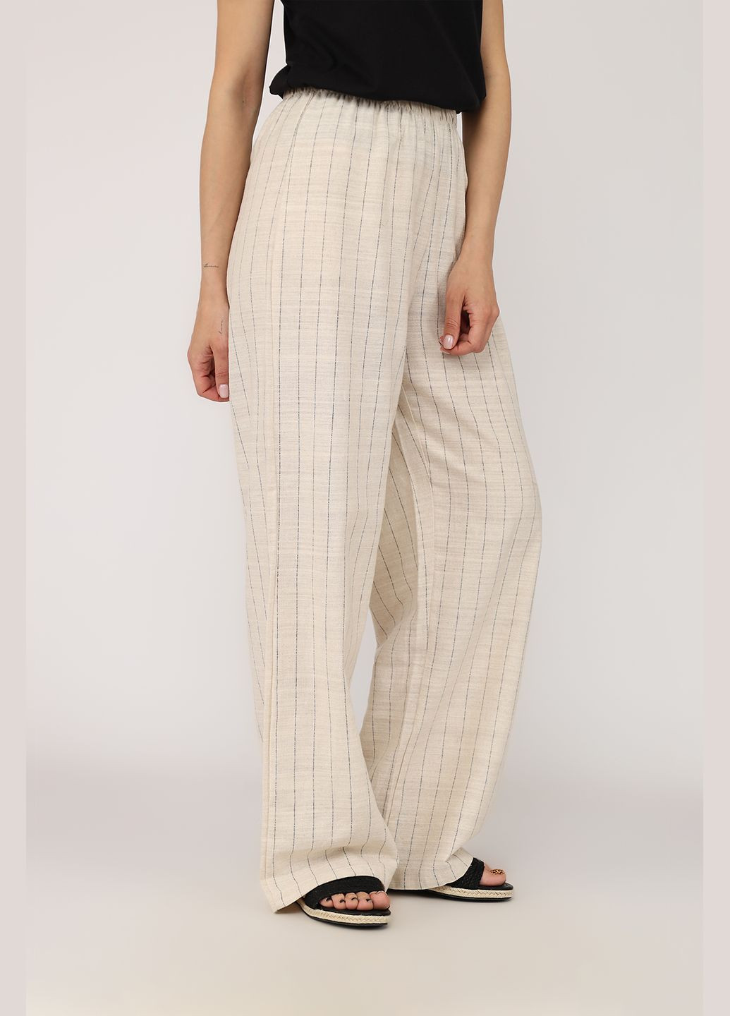 Штани широкі жіночі колір бежевий ЦБ-00275377 Reyon (332330082)
