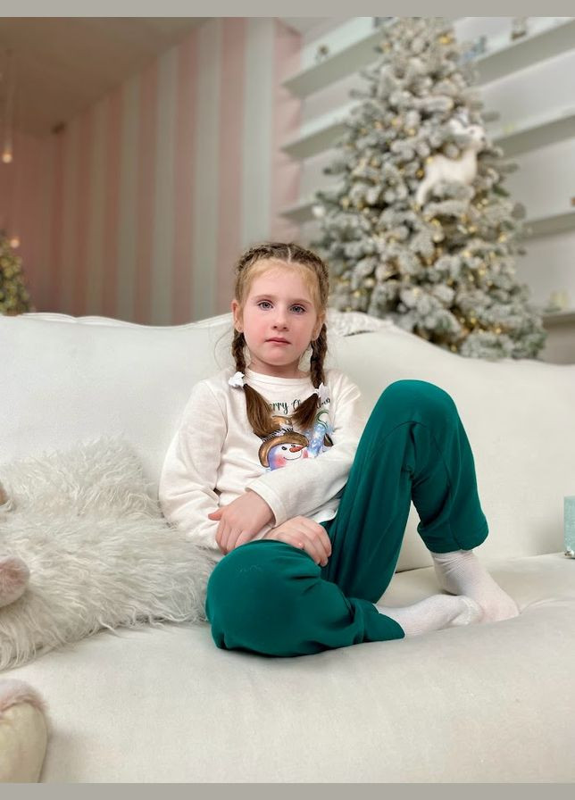 Белая зимняя пижама детская "family look" hc (h001-6076-f-2) No Brand