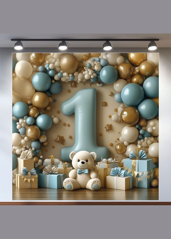 Баннер для фотозоны "Мой первый День рождения" | 1.2×1.2 м | Праздничный фон на 1 год | №43024 Vinylpex (360983221)