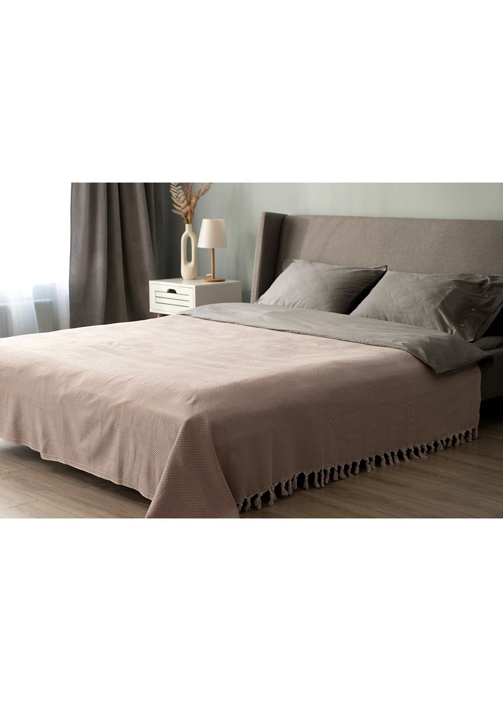 Плед Summer 220х240см, 100% хлопок, бежевый ART0922SE Ardesto (335078105)