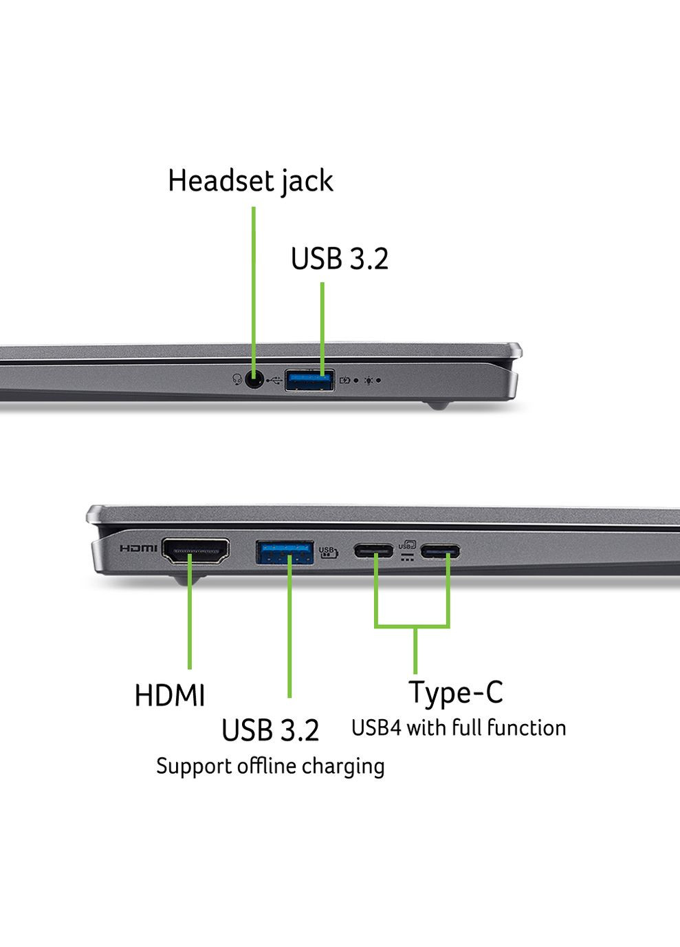 Ноутбук NX.JDAEU.001 Swift Go 14 SFG14-64 14" WUXGA OLED, AMD R7-350, 32GB, F1TB, UMA, Win11, Acer (361965117)