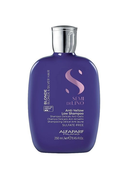 Шампунь для светлых волос Milano Semi Di Lino Blonde Anti-Yellow Low Sulfate Free Shampoo, 250 мл Alfaparf PF022625 (370705423)
