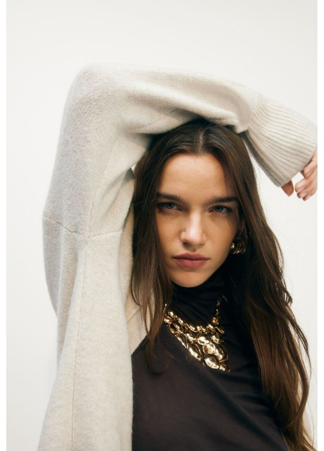 Жіночий кардіган оверсайз Н&М (57727) XS Світло-бежевий H&M (305026489)