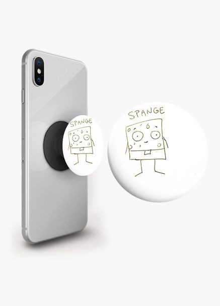 Попсокет тримач для смартфона (Popsockets) Губка Боб Чорний No Brand (302085856)