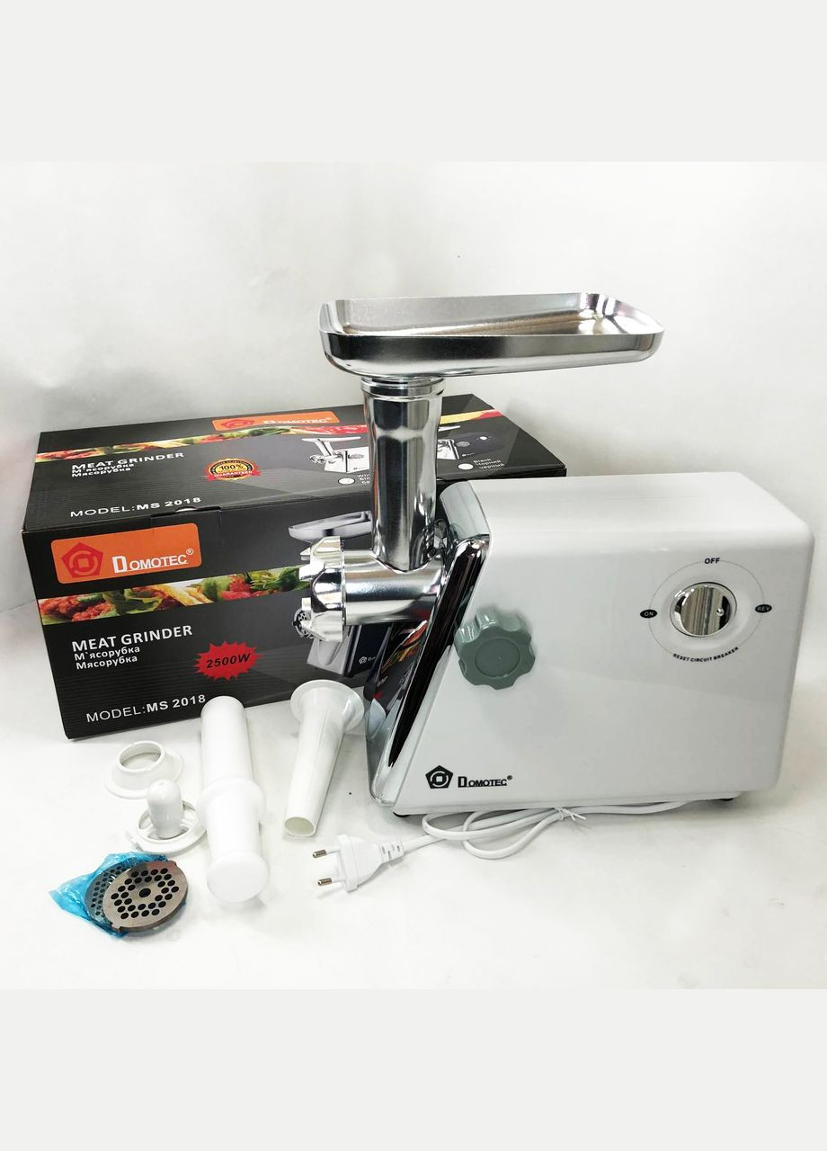М'ясорубка із соковижималкою MS-2018 2500 Вт. Колір: білий Domotec (364665395)