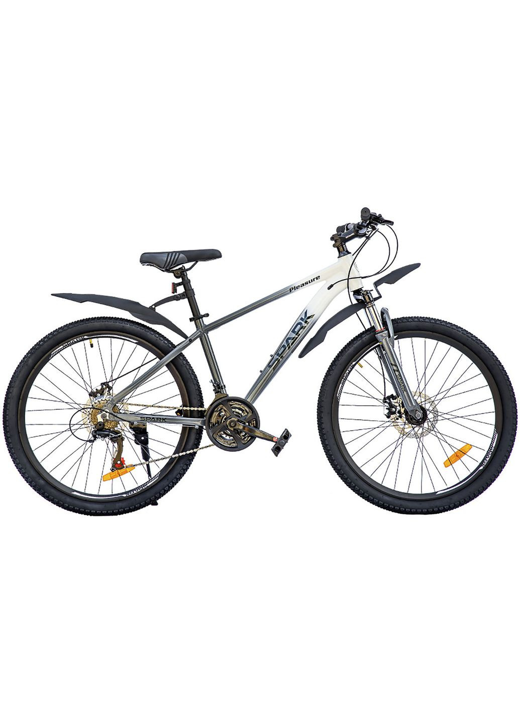 Велосипед PLEASURE 26", размер S, рама 15", 2025, белый с серым Spark (369648691)