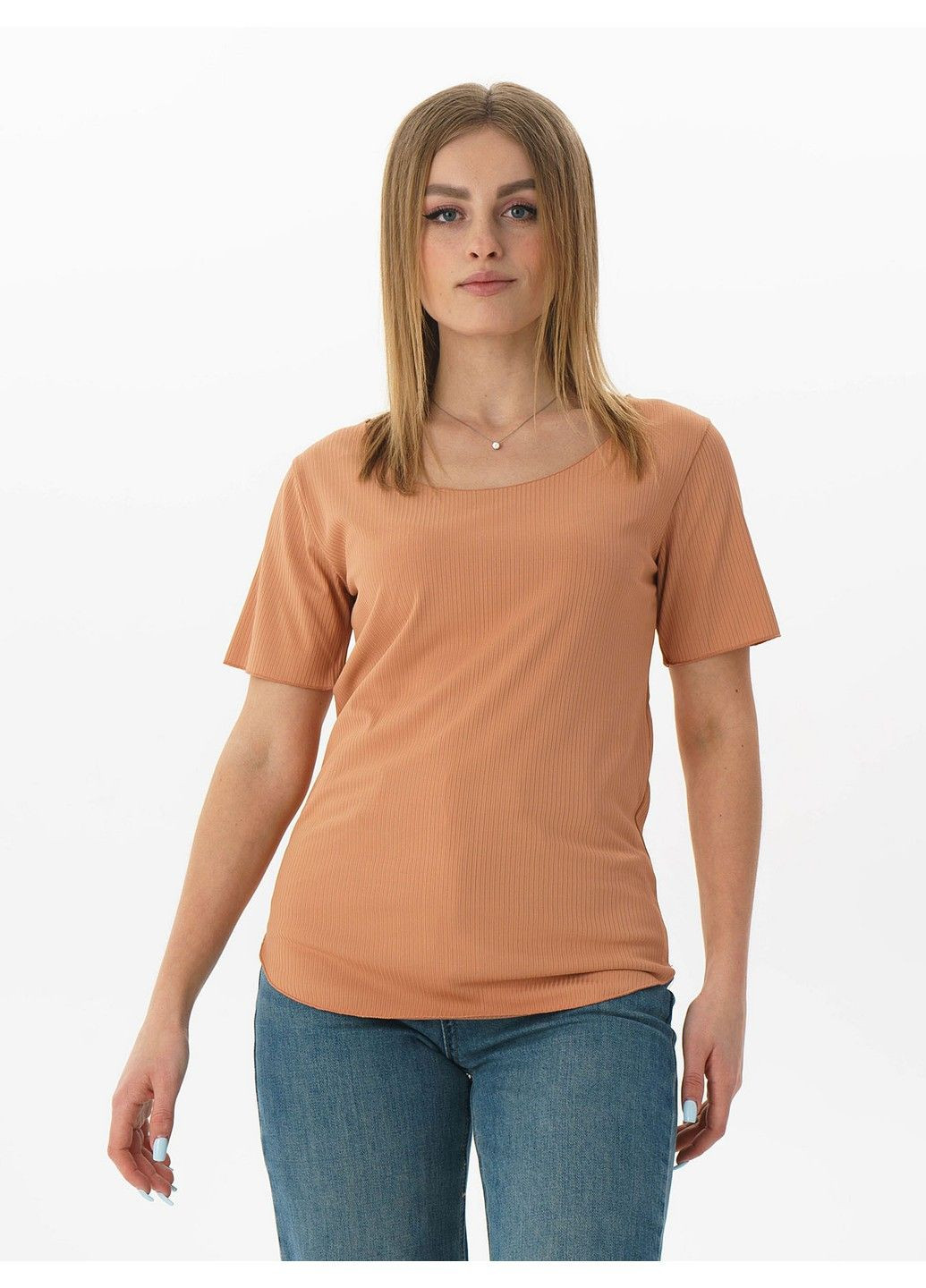 Оранжевая летняя футболка 21 - 0885 H & Tong
