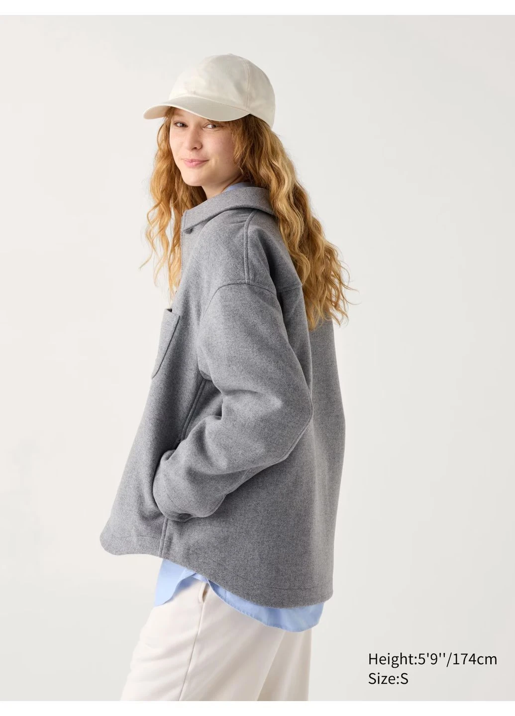 Темно-синя коротке палто куртка вільного крою Uniqlo