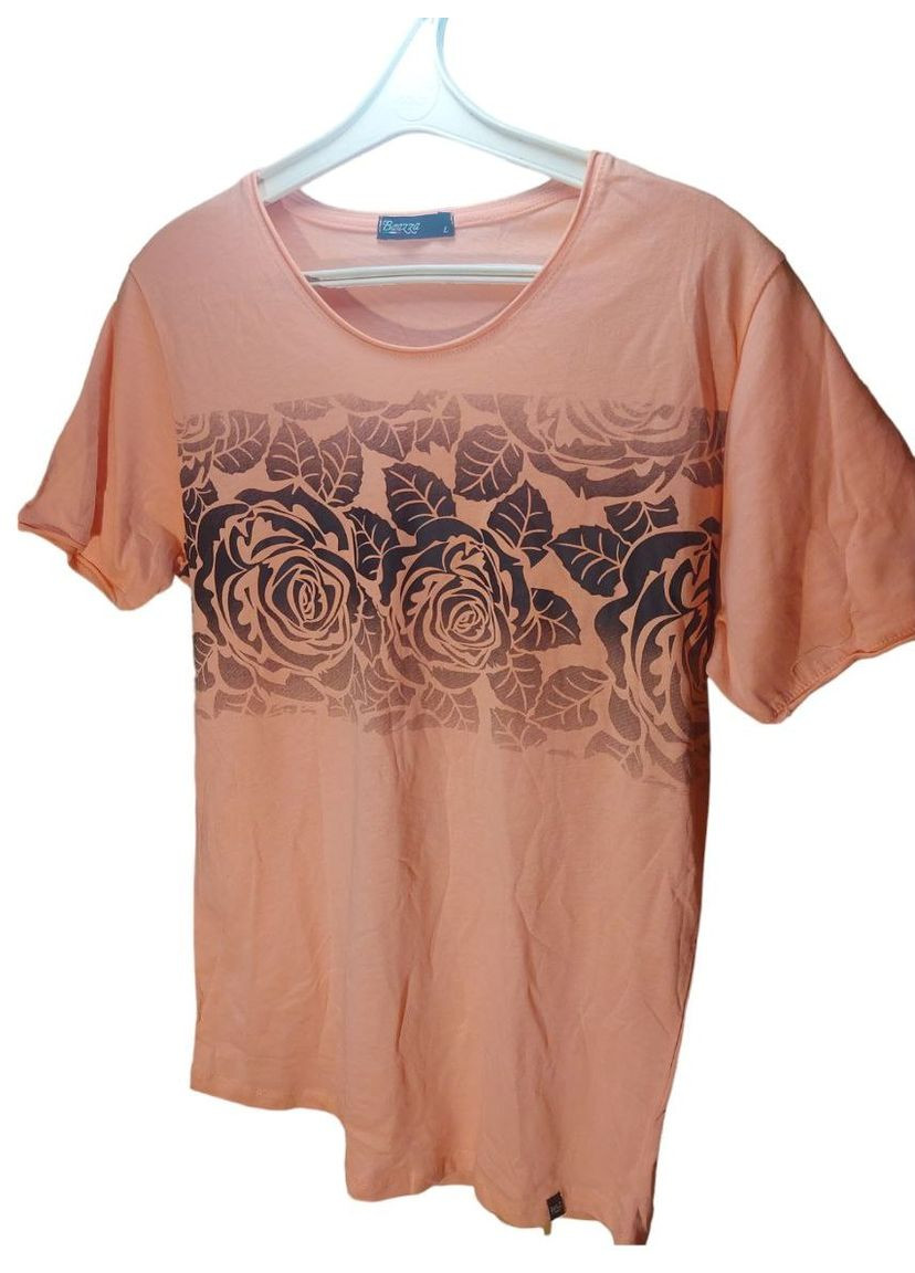 Оранжевая летняя футболка женская No Brand