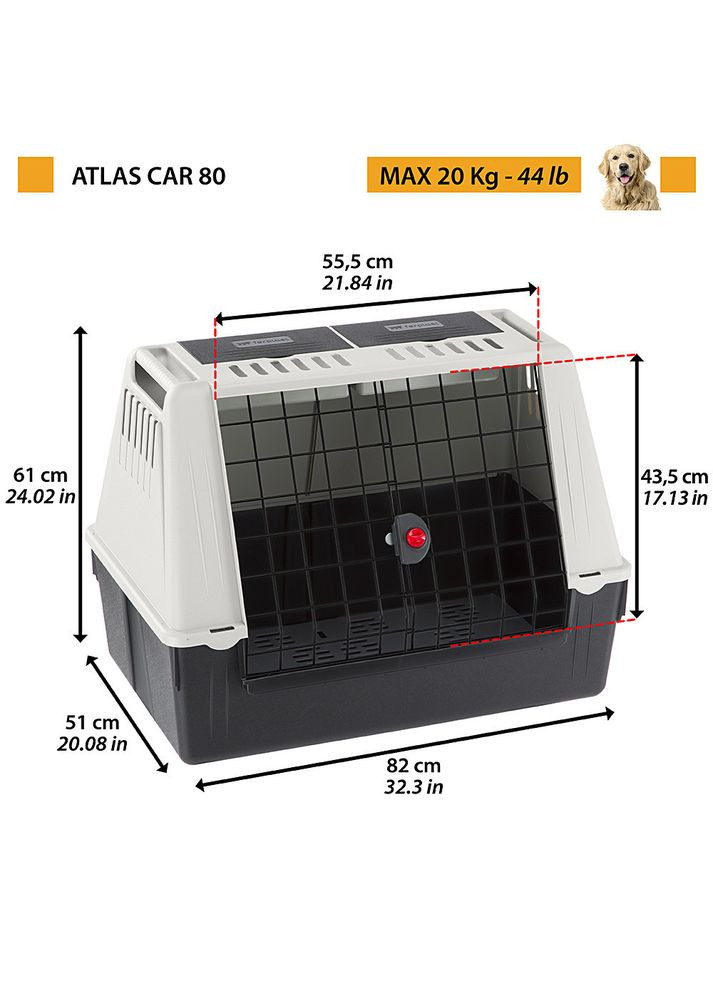 Контейнер перенесення собак і котів Atlas Car (Ферпласт Атлас Кар) 82 х 51 x h 61 см - 80 Ferplast (297511127)