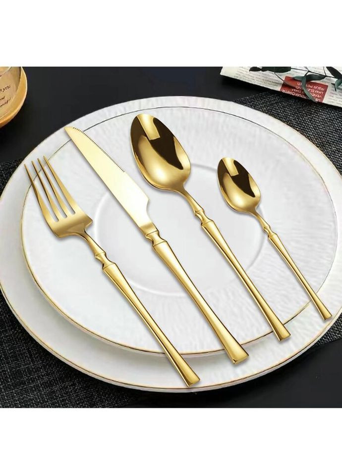 Набор столовых приборов 10791 4 предмета золотистый No Brand (324031662)