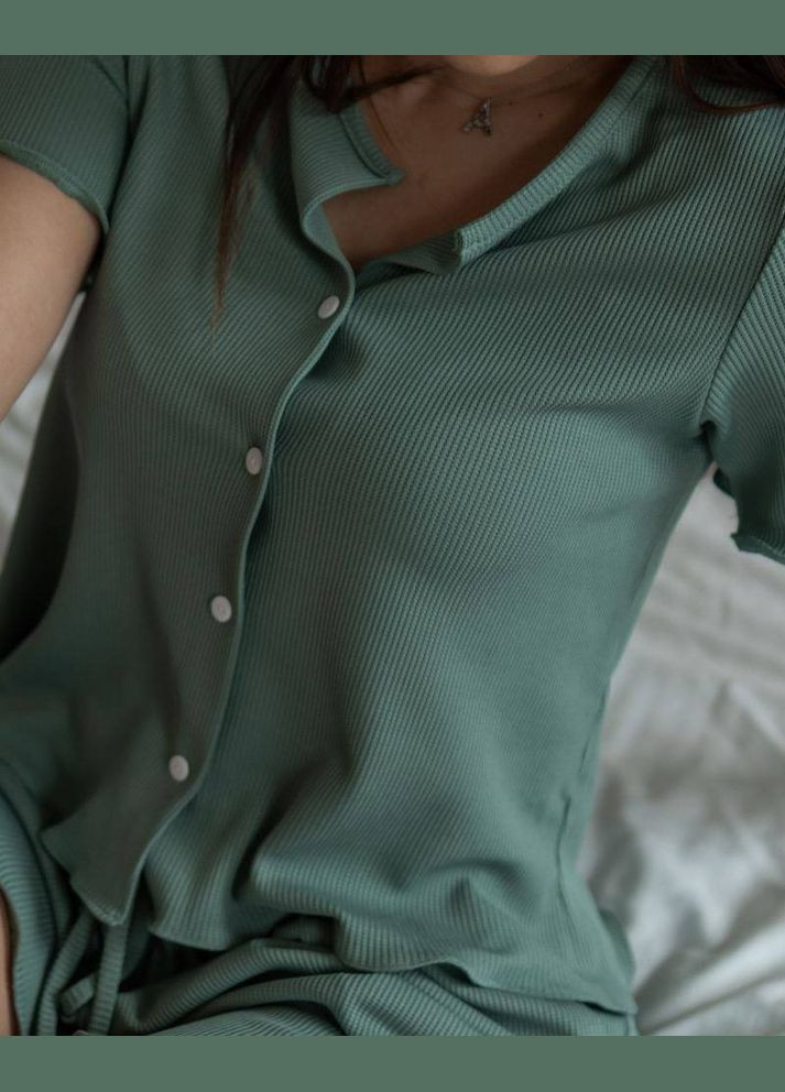Зелена жіноча піжама із шортами «selena» колір зелений р.s 453206 New Trend