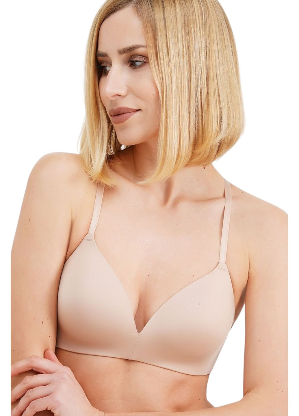 Бежевый бюстгальтер мягкий бесшовный без косточек l1508a astro Luna микрофибра