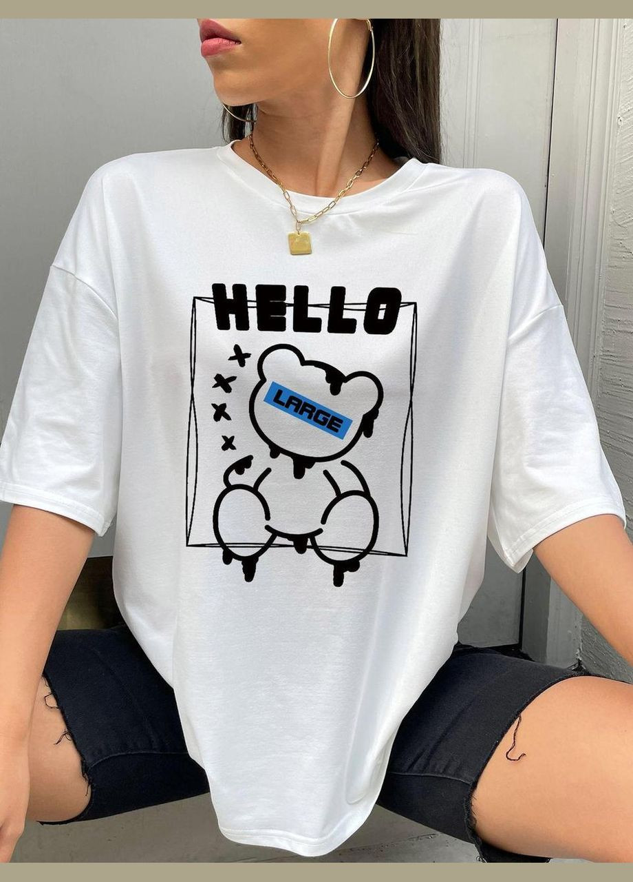 Женская футболка с принтом повседневная S Белый No Brand - (341250072)