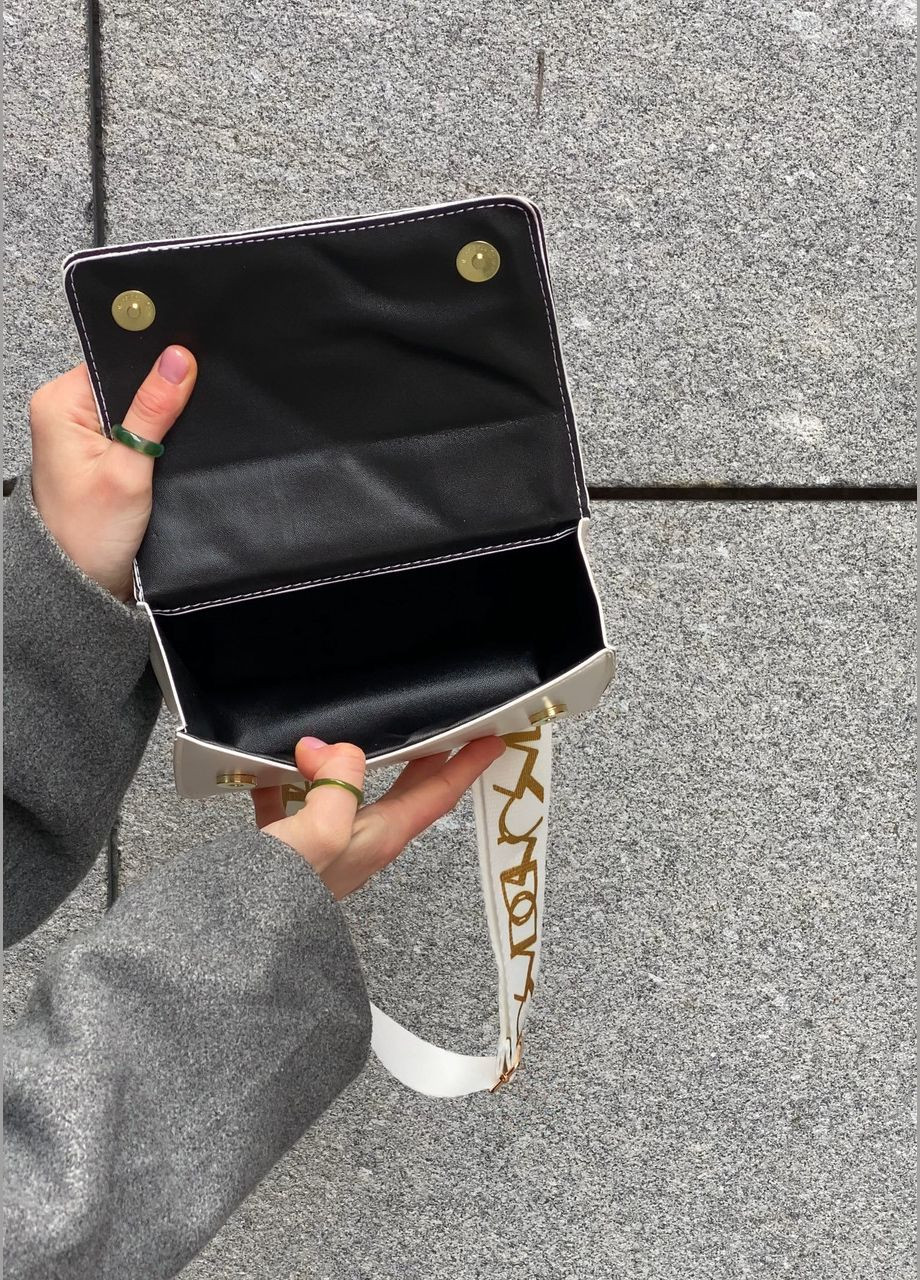 Жіноча сумка 10277 крос-боді на ремінці біла No Brand (296008107)