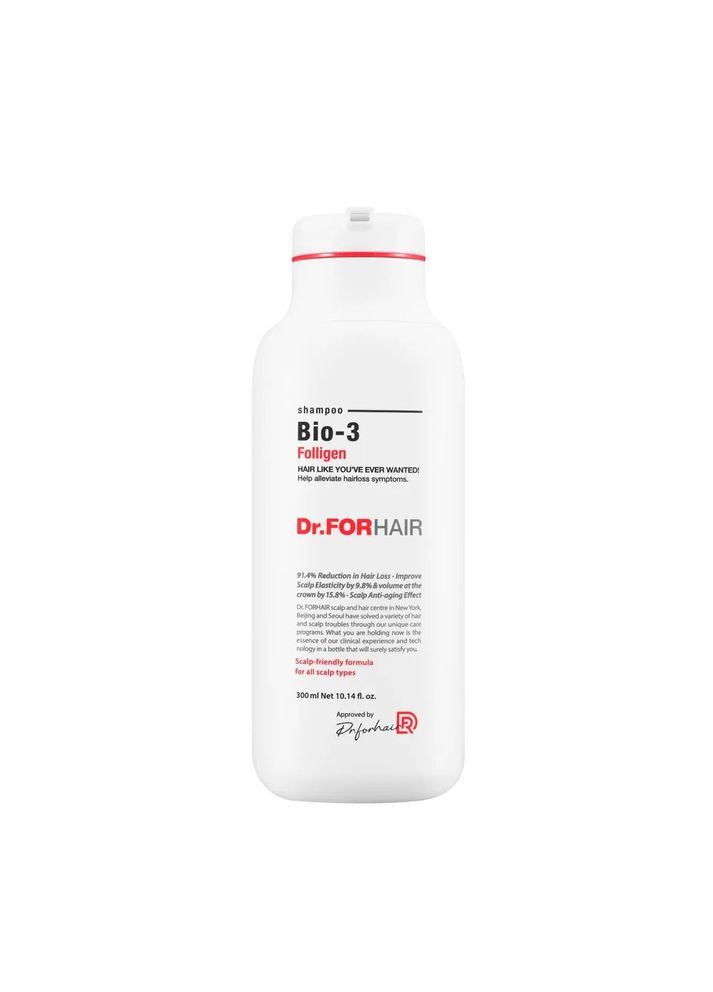 Відновлюючий шампунь проти випадіння зі стовбуровими клітинами Folligen BIO 3 Shampoo, 500 мл Dr.Forhair (280901489)