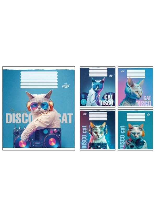 Тетрадь 18 л. линия "Бриск" / Диско Кот Бріск (342416153)