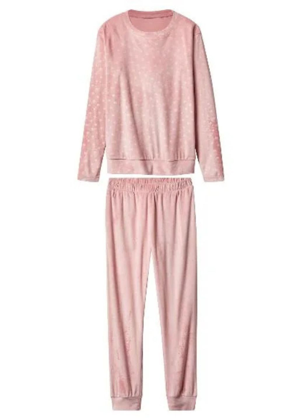 Рожева всесезон велюрова піжама. домашній костюм лонгслів + брюки Esmara