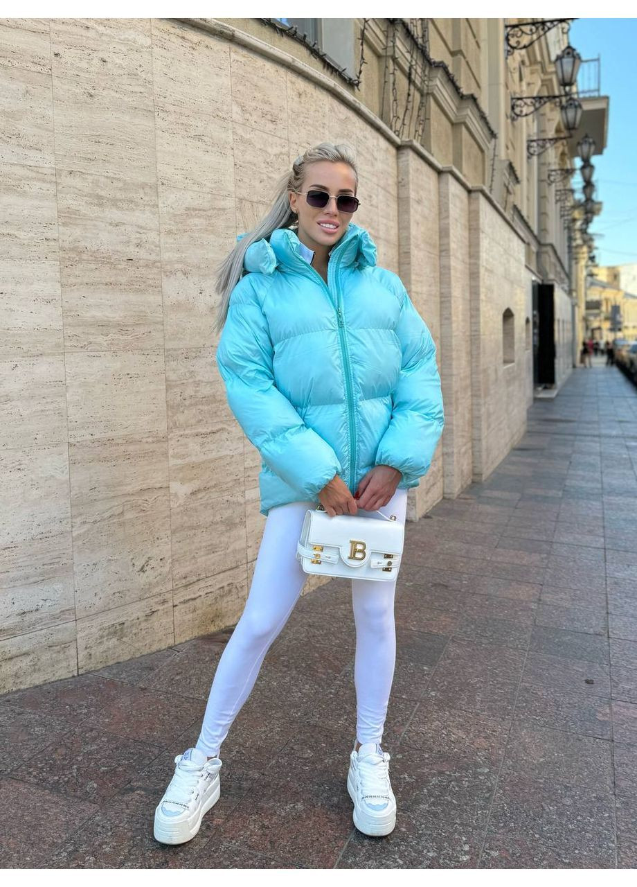 Блакитний демісезонний Пуховик Style Point