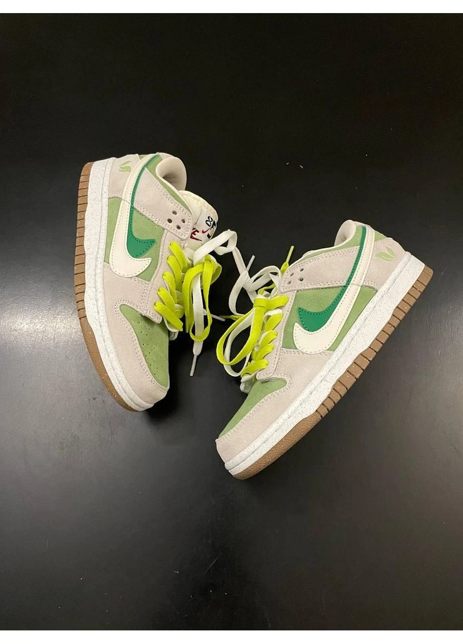 Серые летние кроссовки nike sb dunk low se 85 double swoosh grey green найк сб данк No Brand