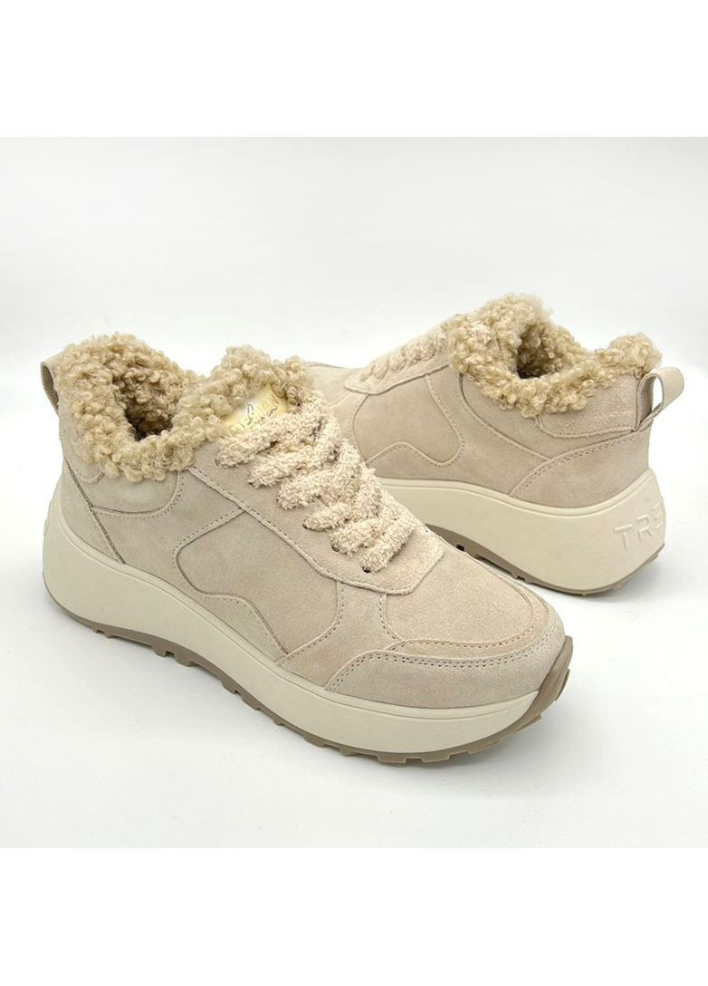 Кроссовки зимние женские бежевая замша Тедди. Anri de Collo бежевые зима (364274835)