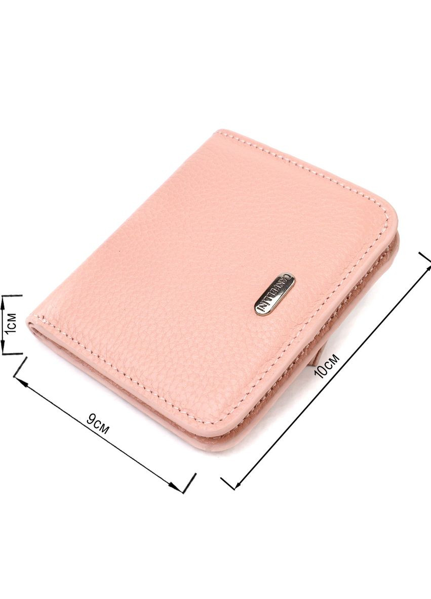 Жіночий гаманець невеликого розміру з натуральної шкіри 21797 Рожевий Canpellini (329151330)