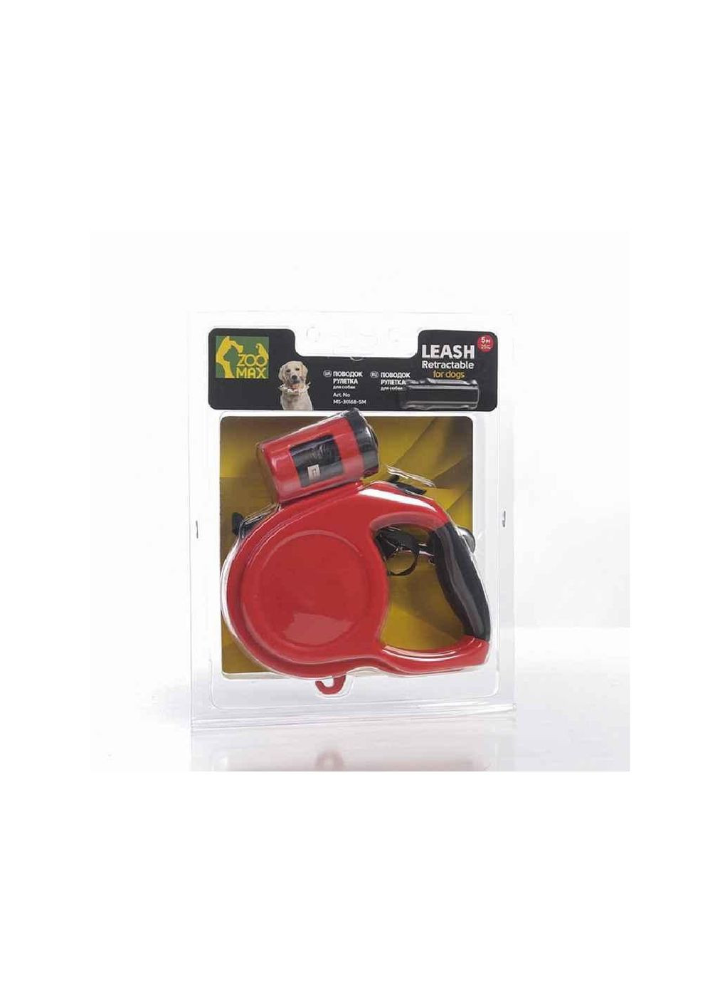 Повідокрул. червоний 5м*25кг з конт. для пакетів MS-3016B-5M ZooMax ТМ O.L.KAR (311954884)