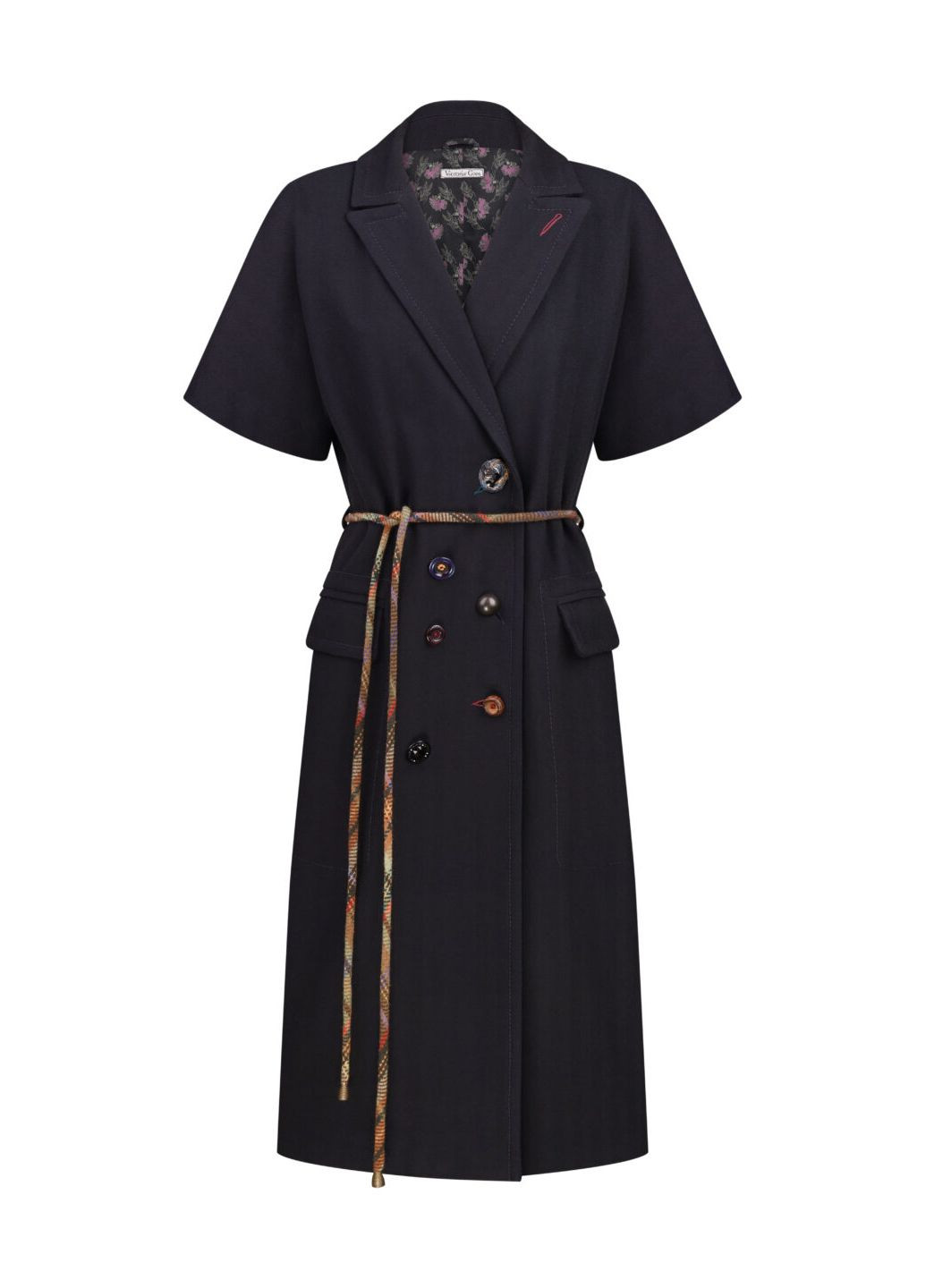 Темно-синее демисезонное Пальто КИОТО Темно синий (A-25-Ct-3) Victoria Gres