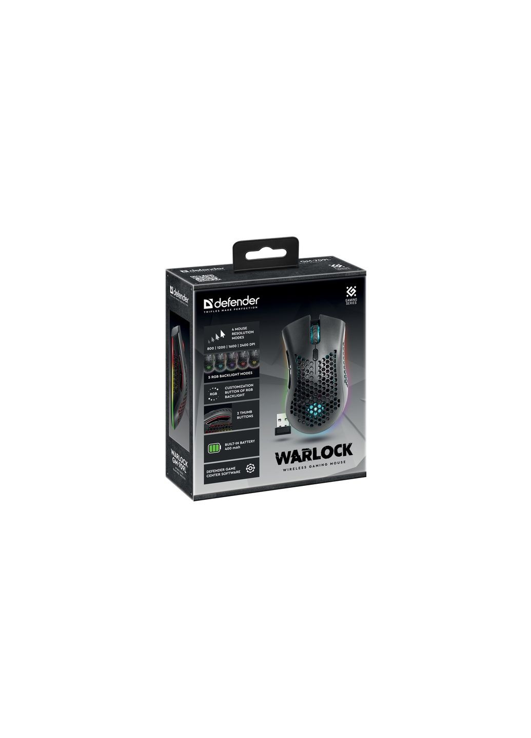 Мишка (52709) Defender warlock gm-709l rgb wireless black (269343153)