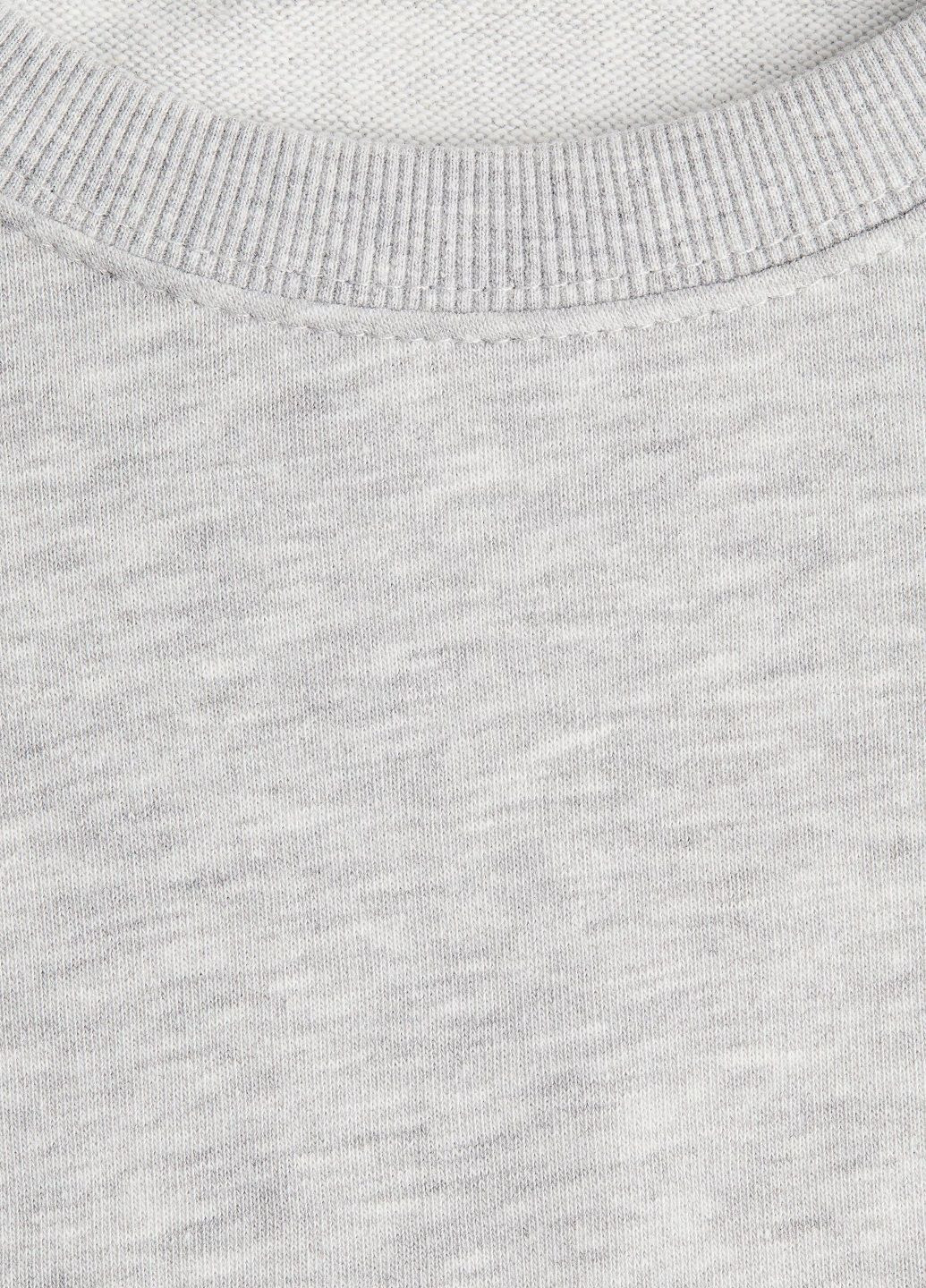 Серый свитшот H&M однотонный (343622769)