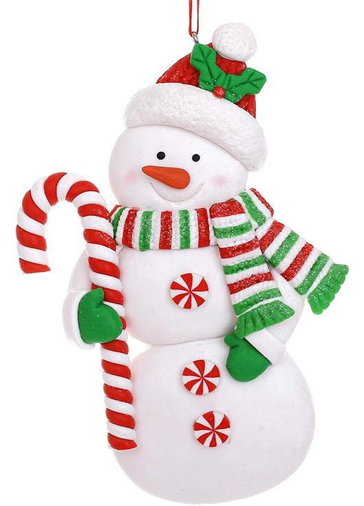 Набір новорічних підвісок Caramel-World 12 штук Сніговик з льодяником для прикраси будинку з глітер BonaDi (368988867)
