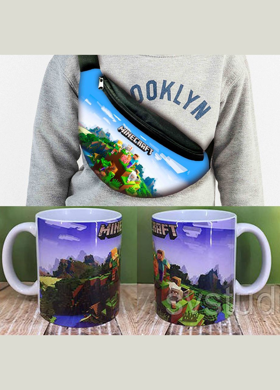 Сумкабананка+ Кружка майнкрафт "Minecraft" детская с принтом No Brand (306438586)