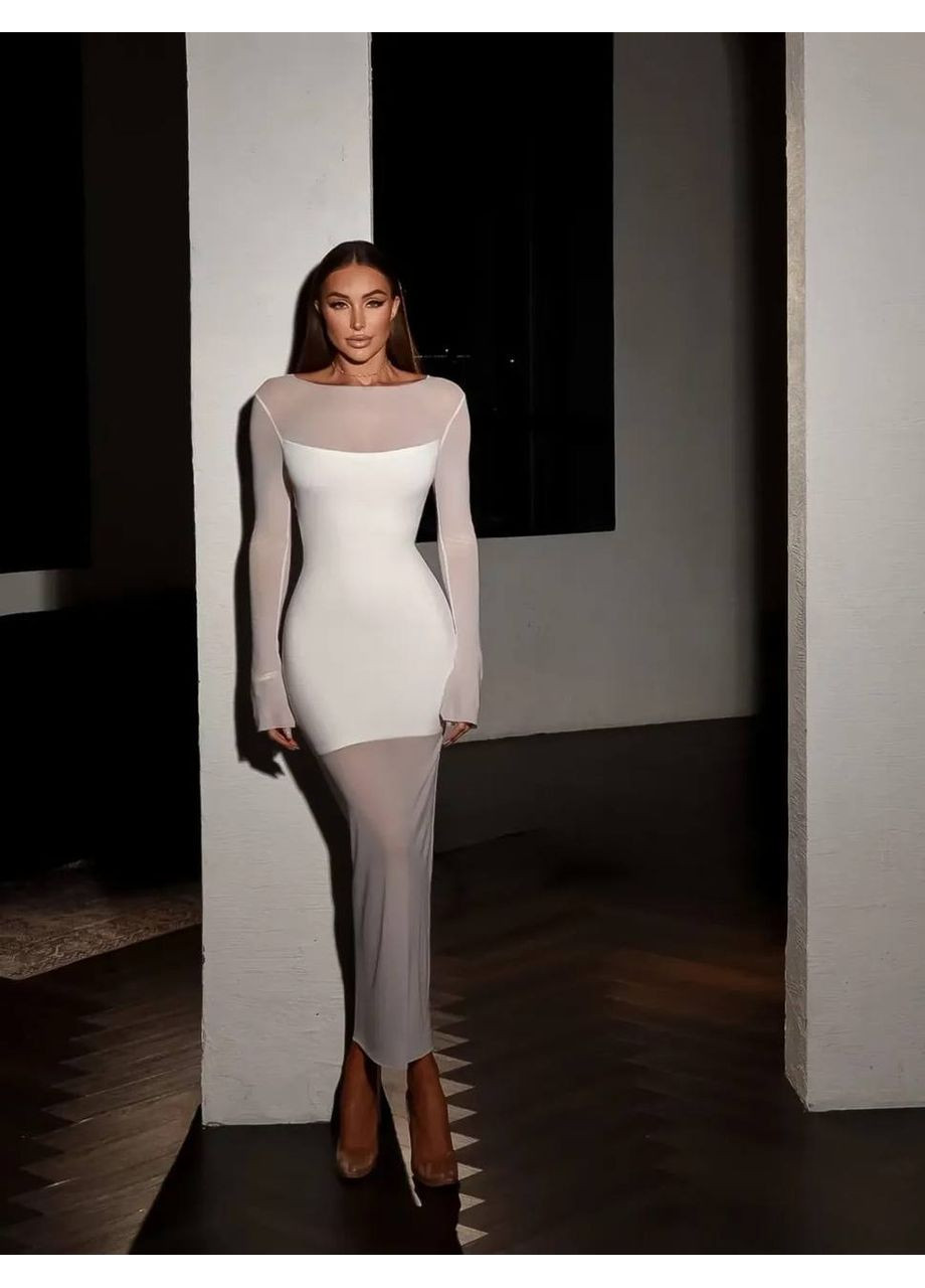 Молочна святковий, коктейльна, вечірня, кежуал жіноча сукня силуетна Asi.Store.ua