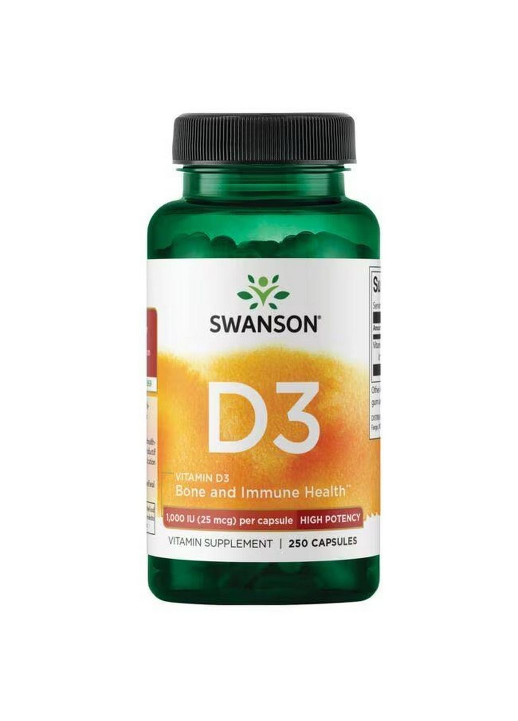 Витамины и минералы Vitamin D3 1000 IU High Potency, 250 капсул Swanson (293338314)