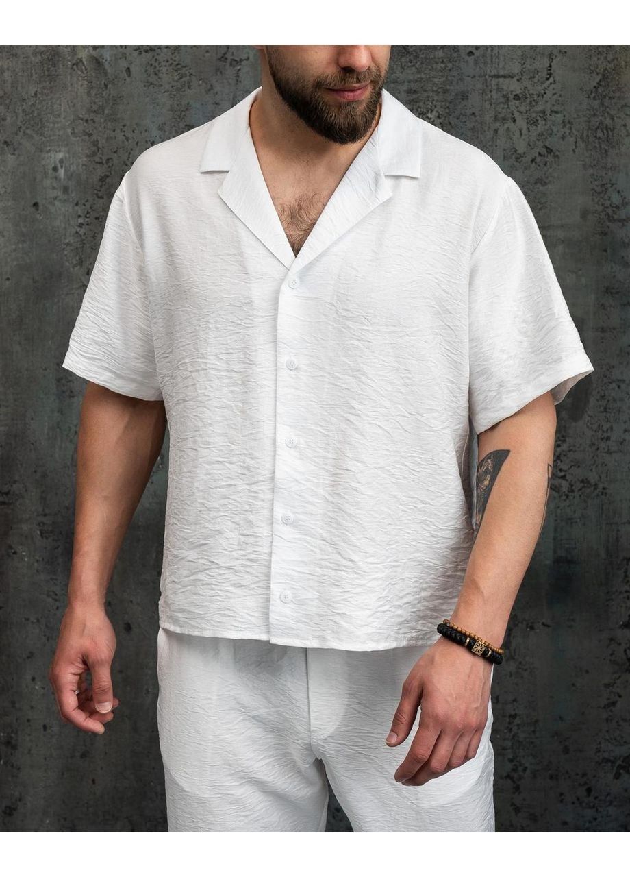 Белая коктейльный, откровенный, повседневный, кэжуал, вечерний рубашка однотонная Intruder